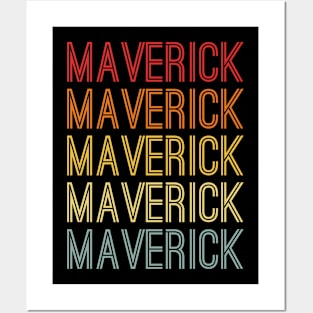 Maverick Name Vintage Retro Pattern Posters and Art